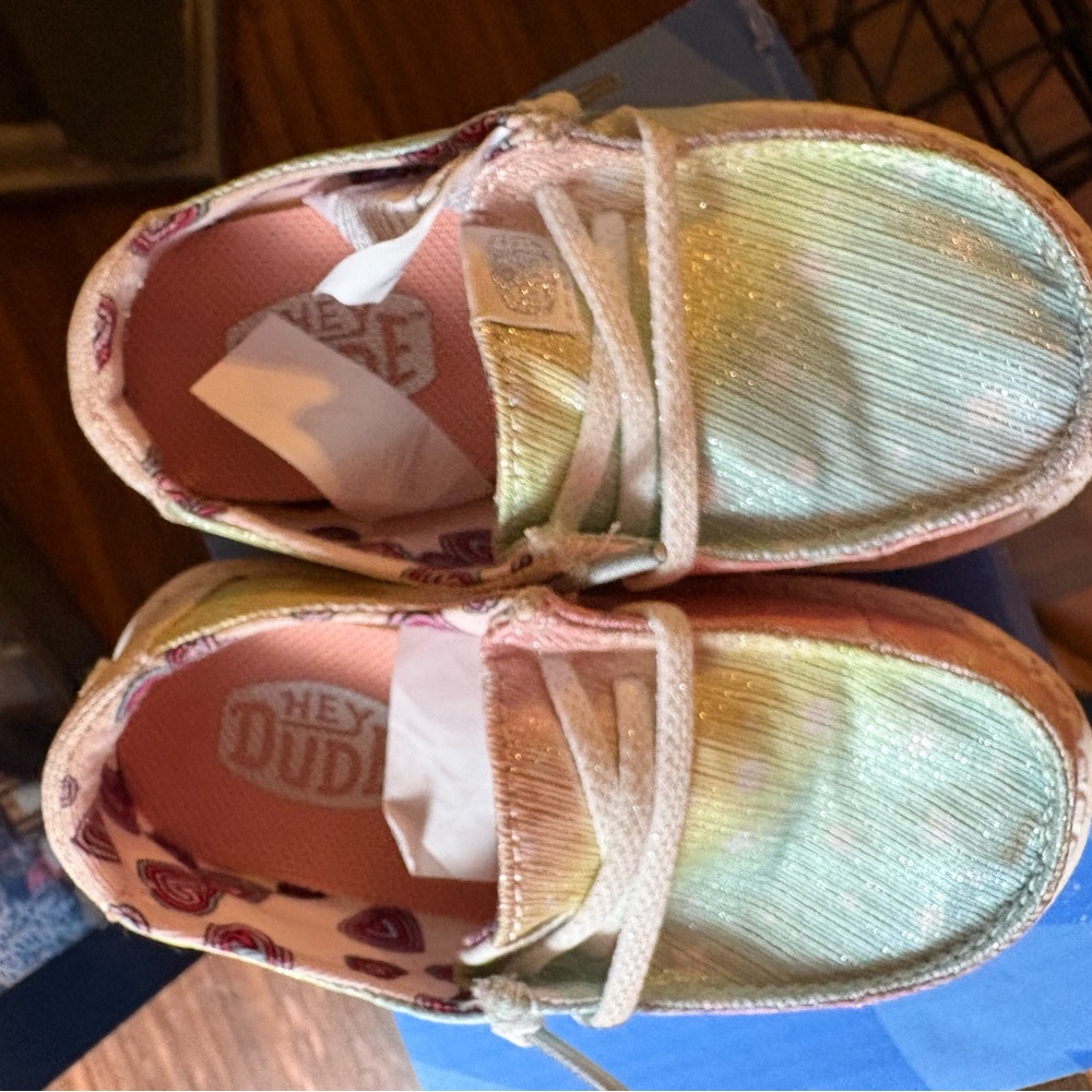 Hey Dude Pink and Green Sneakers Comfortable Slip-On